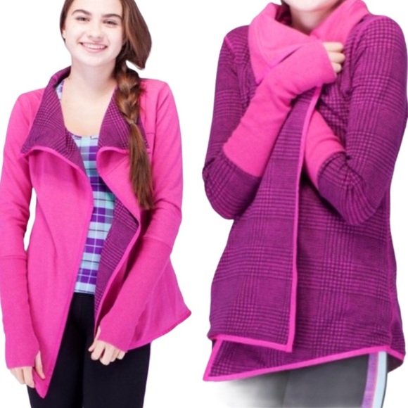IVIVVA Count Me In Reversible Open Front Wrap/Jacket With Pockets Pink Girls 8Y - Picture 1 of 16